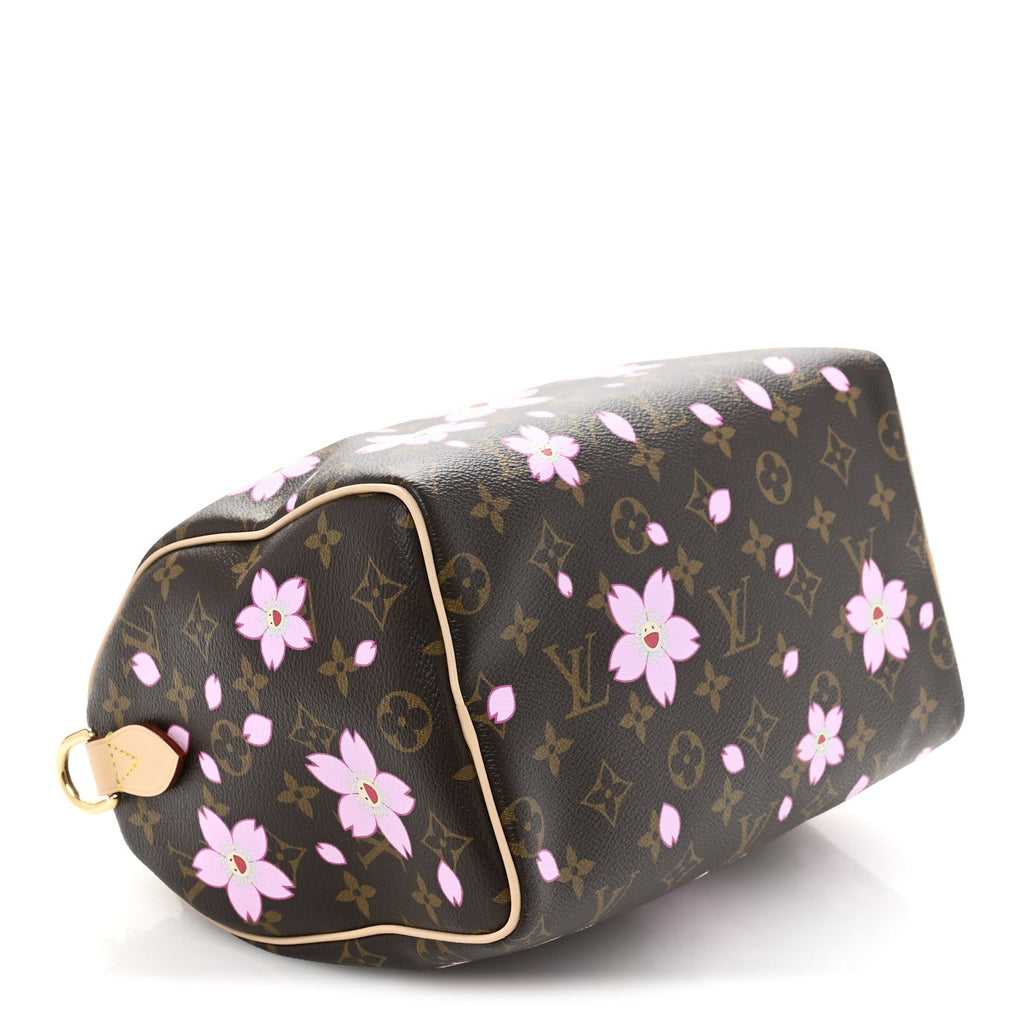 LV X TM Monogram Cherry Blossom Speedy Bandouliere 25 Sakura Brown