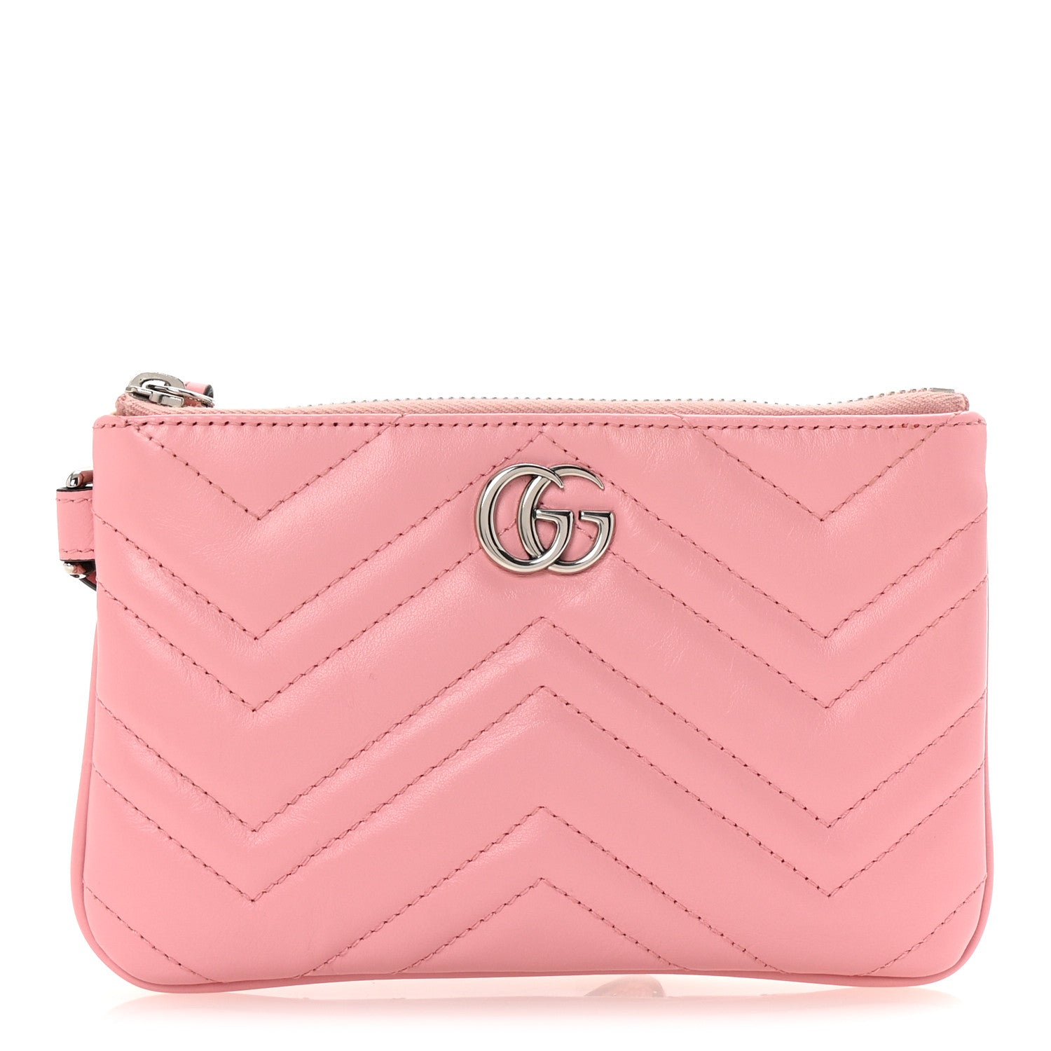Calfskin Matelasse GG Marmont Wrist Wallet Wild Rose
