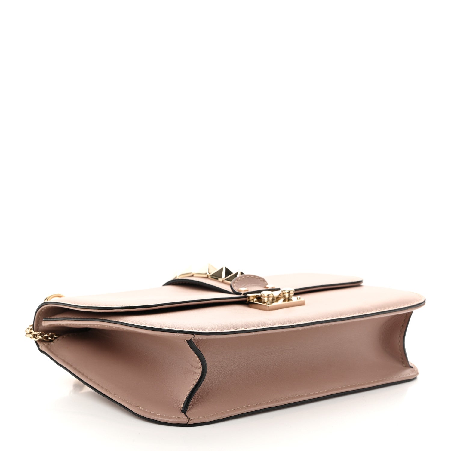 Vitello Medium Glam Lock Rockstud Flap Poudre