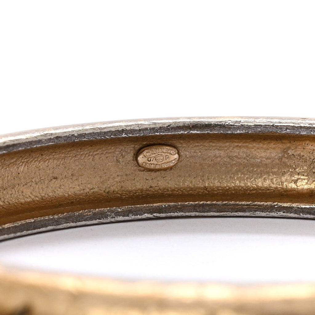 Metal French Quote Bracelet Bangle Gold