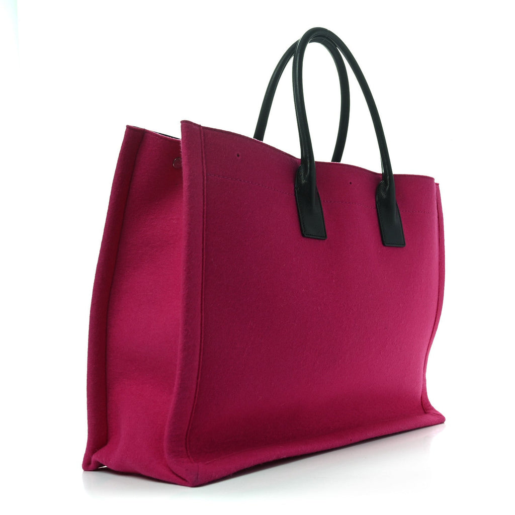 Wool Rive Gauche Tote Fuchsia