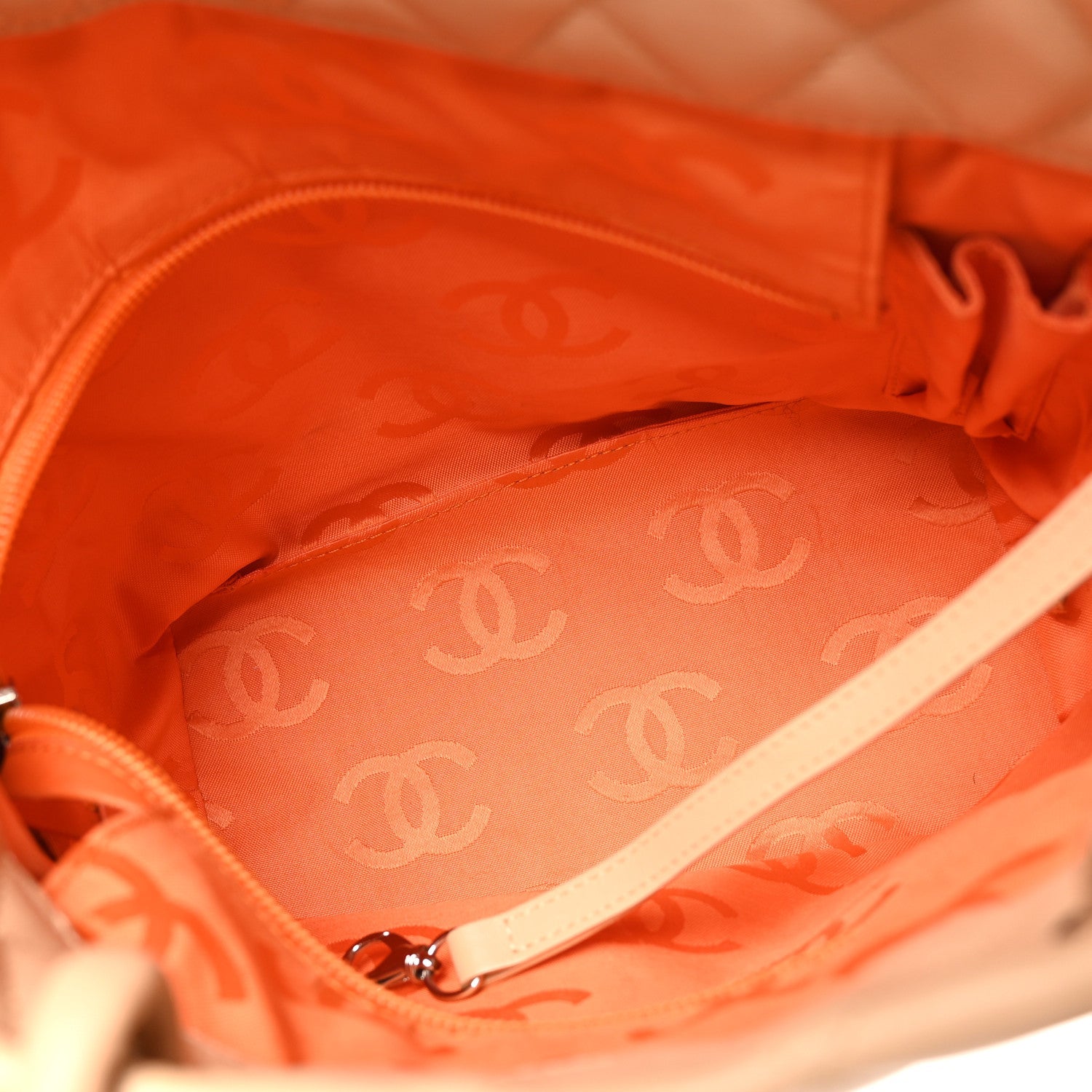 Calfskin Quilted Medium Cambon Tote Beige