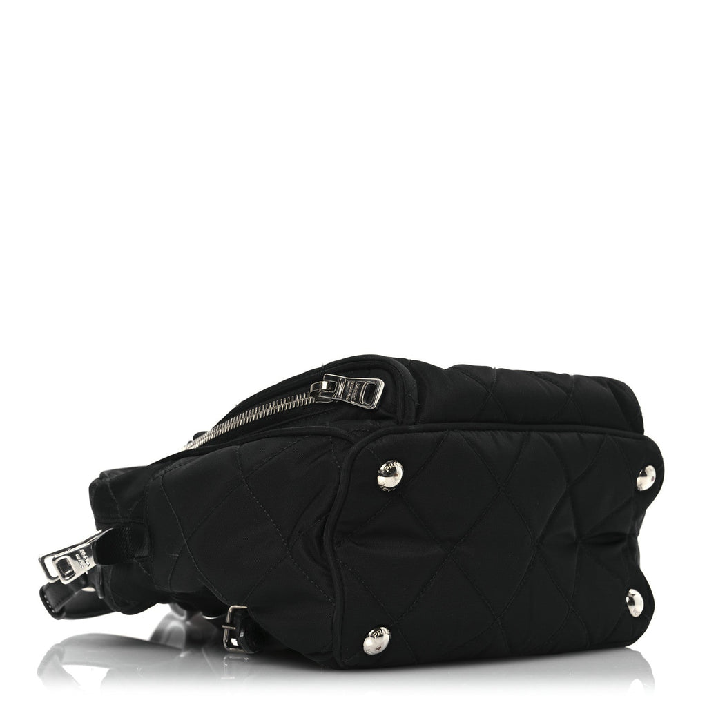 Nylon Tessuto Impuntu Quilted Backpack Black