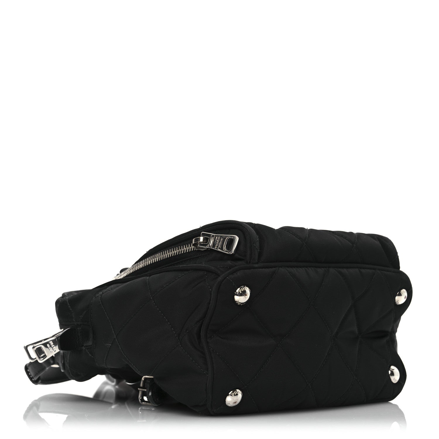 Nylon Tessuto Impuntu Quilted Backpack Black