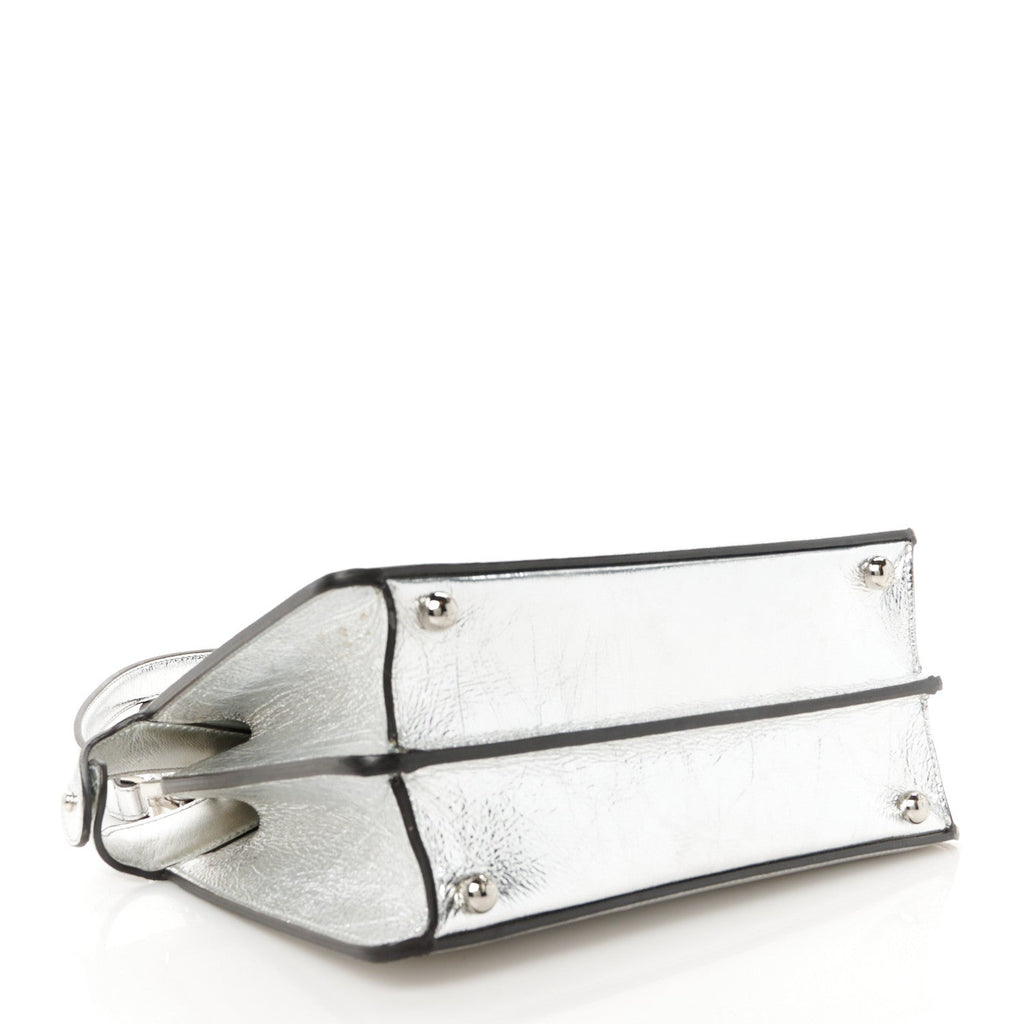 Rock Millenium Laminata Small Peekaboo I SEE U Satchel Argento