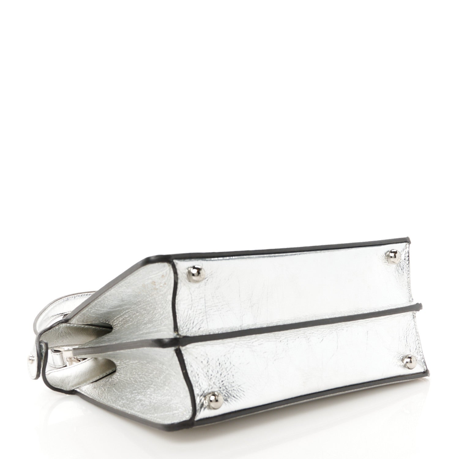 Rock Millenium Laminata Small Peekaboo I SEE U Satchel Argento