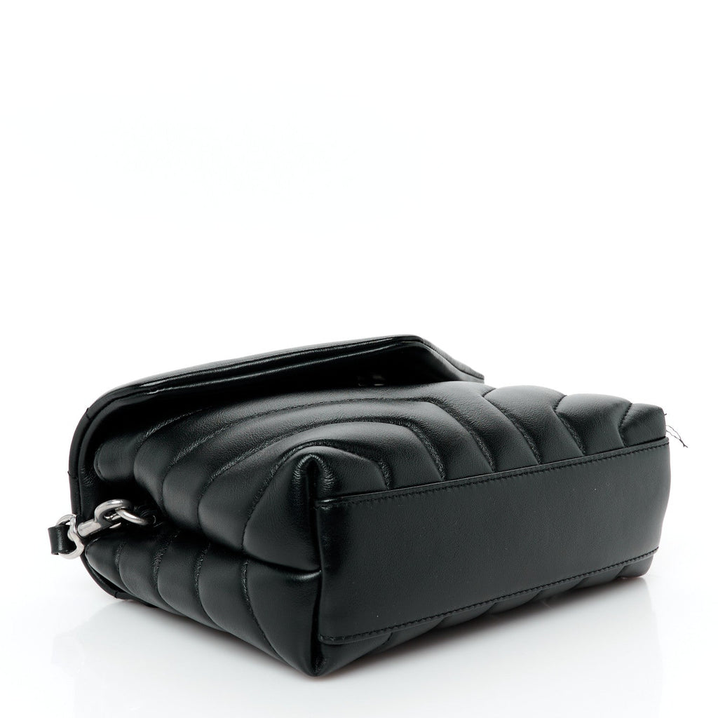 Calfskin Y Quilted Monogram Toy Loulou Crossbody Bag Black