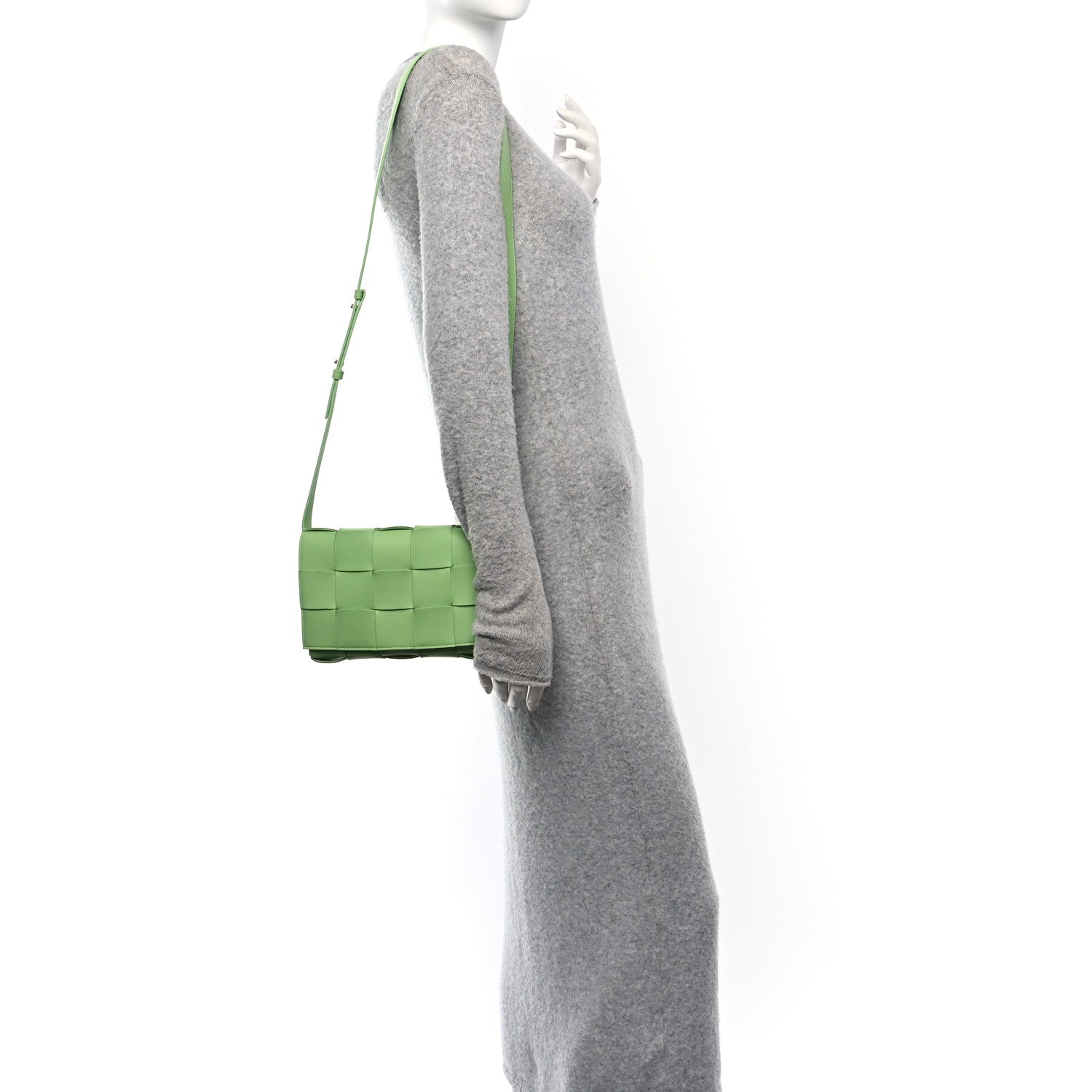 Nappa Maxi Intreccio Cassette Bag Pistachio