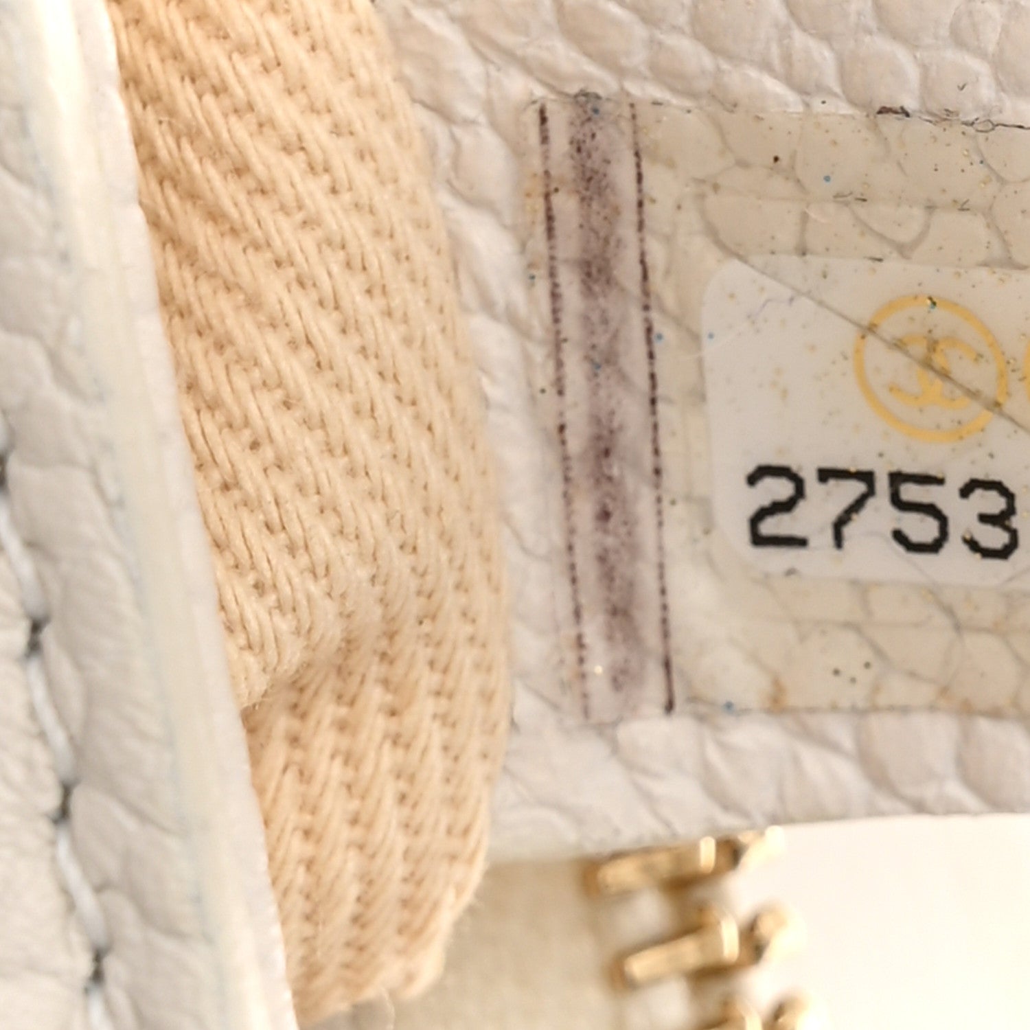Grained Calfskin Small Stitched Flap White