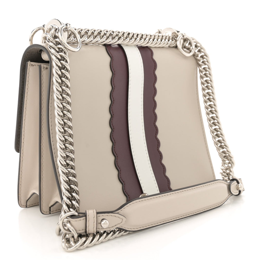Vitello Liberty Lucido Catalan Mirror Hypnoteyes Studded Small Kan I Shoulder Bag Grigio Polvere Bordeaux Multicolor