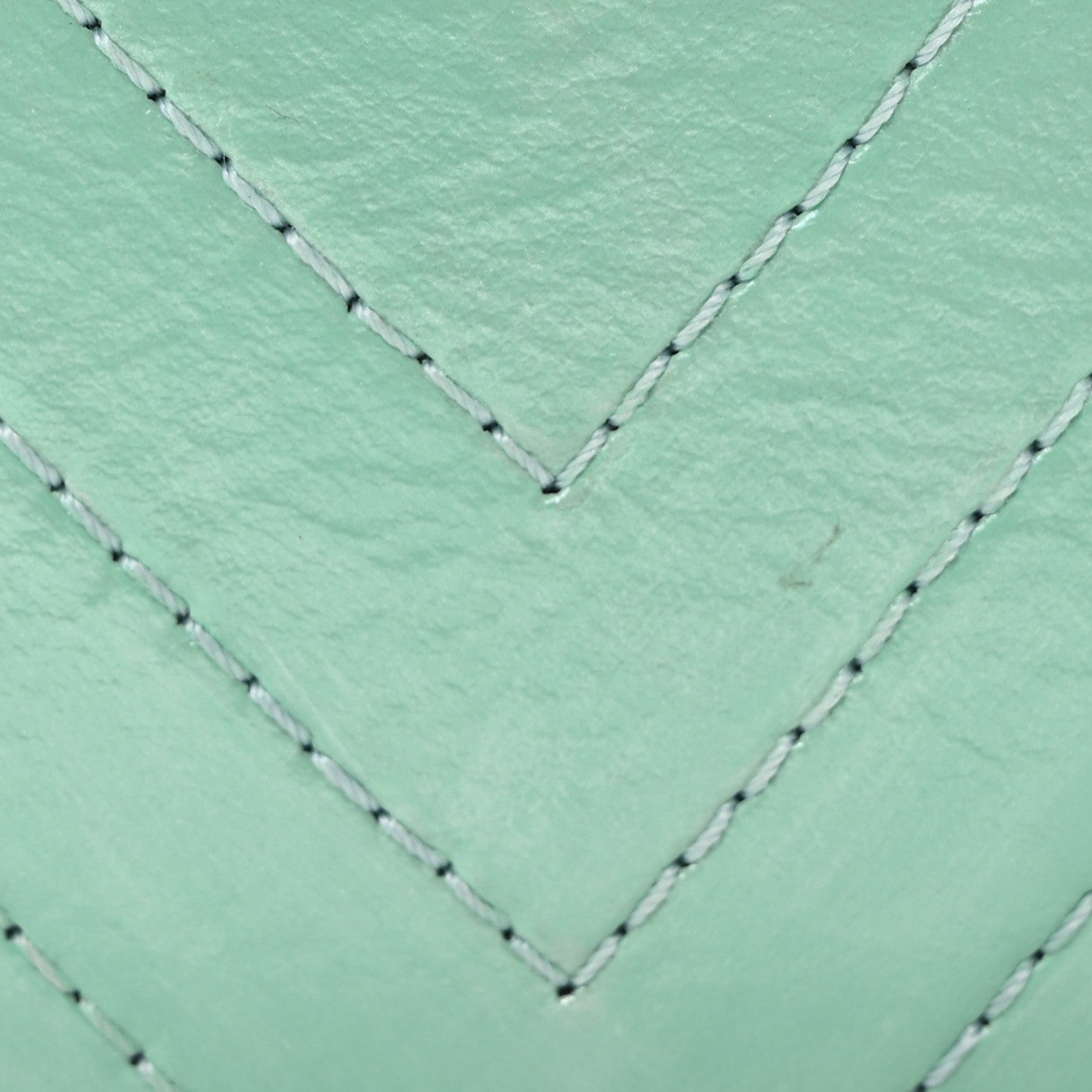 Calfskin Chevron Stitched Evening Bag Blue
