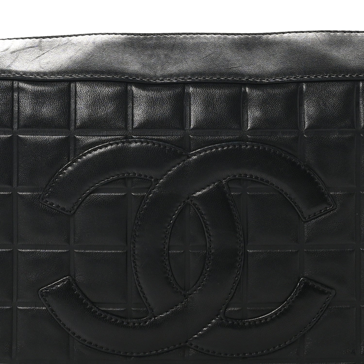 Lambskin Quilted Medium Chocolate Bar Shoulder Bag Black
