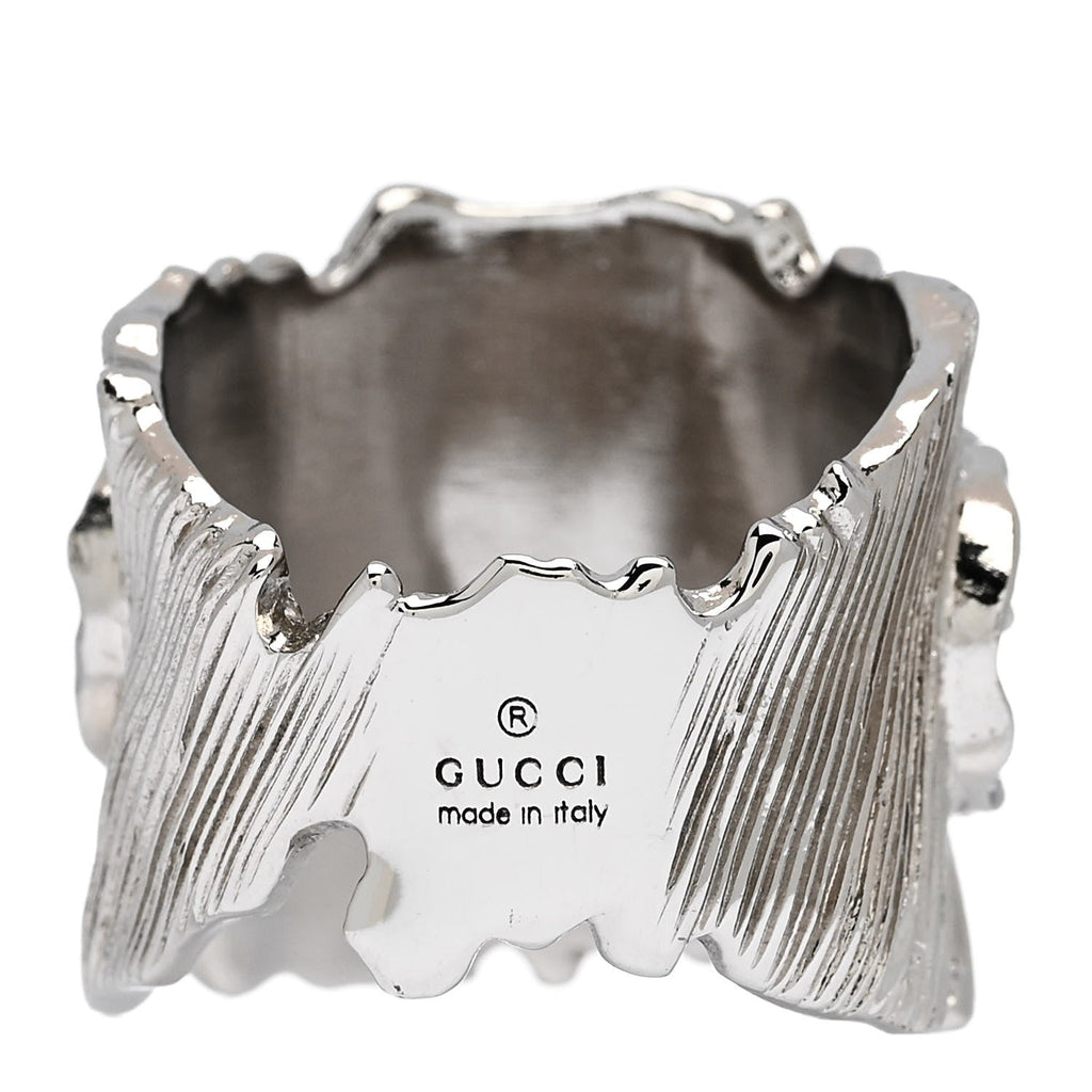 Metal Crystal GG Ring S Silver Blue