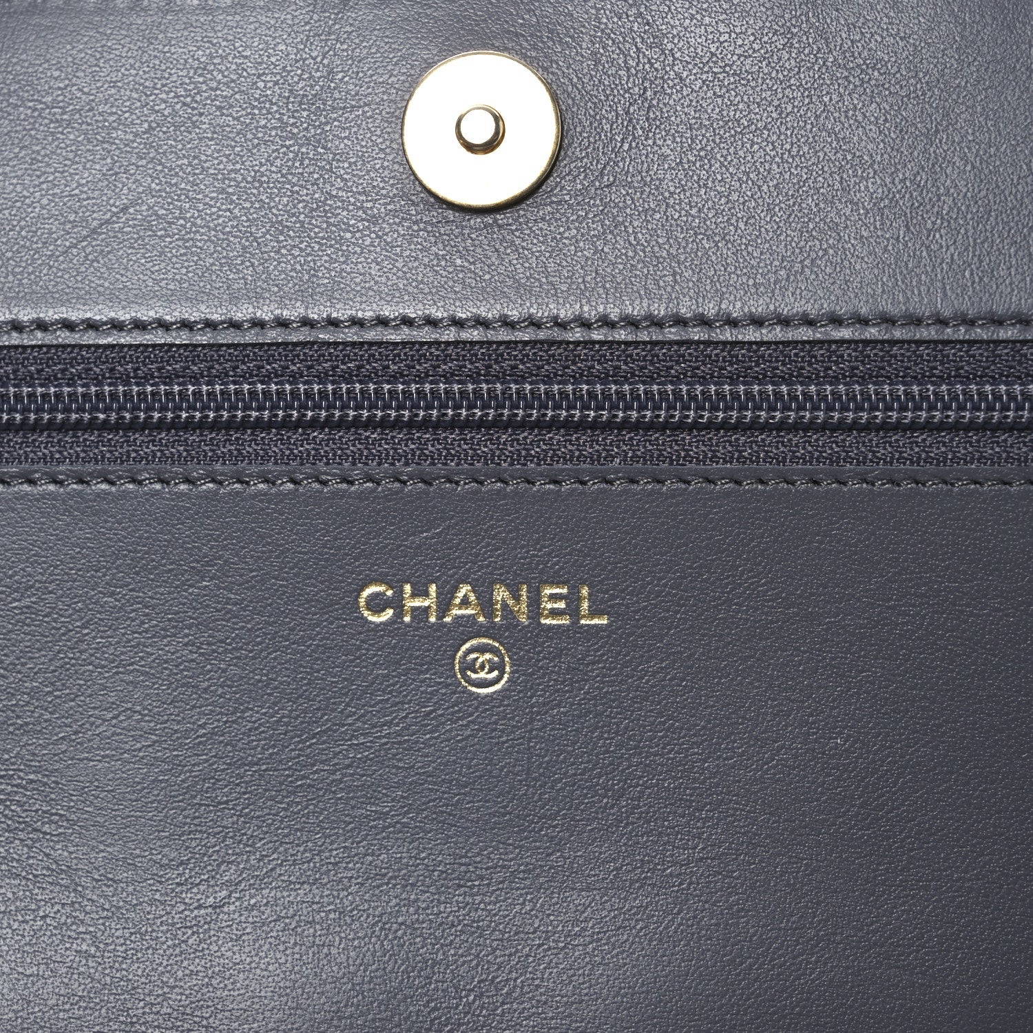 Caviar Quilted Boy Wallet On Chain WOC Grey