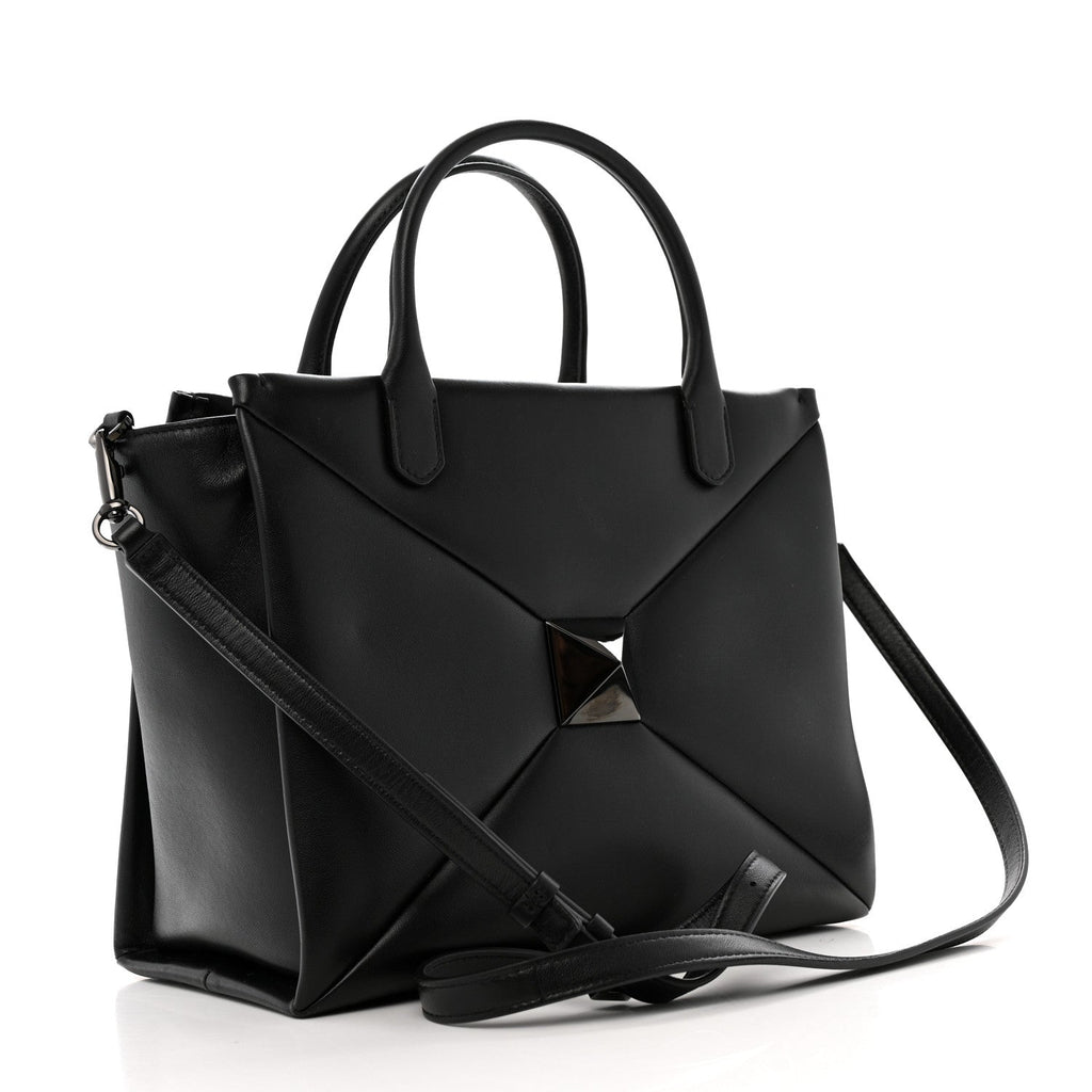 Nappa Monochrome Medium One Stud Handbag Black