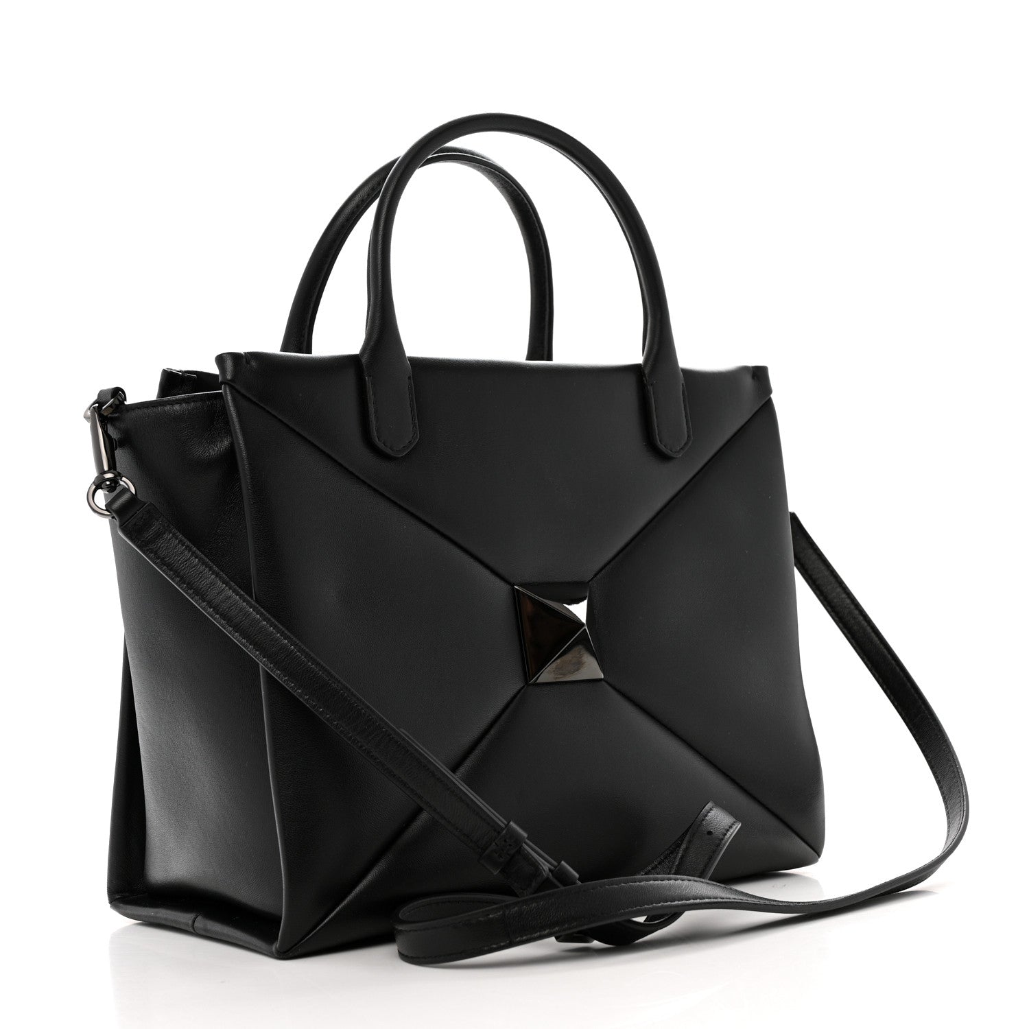 Nappa Monochrome Medium One Stud Handbag Black