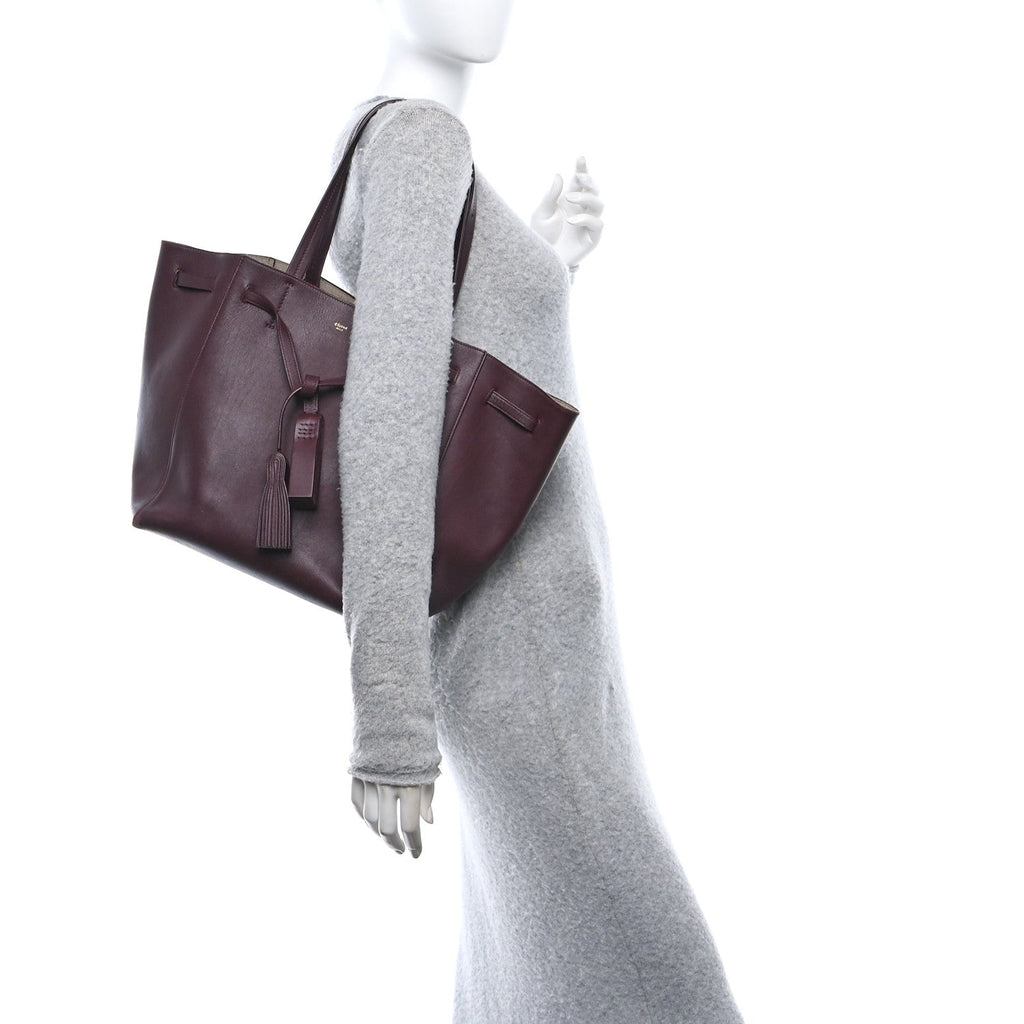 Soft Calfskin Medium Belt Cabas Phantom Burgundy
