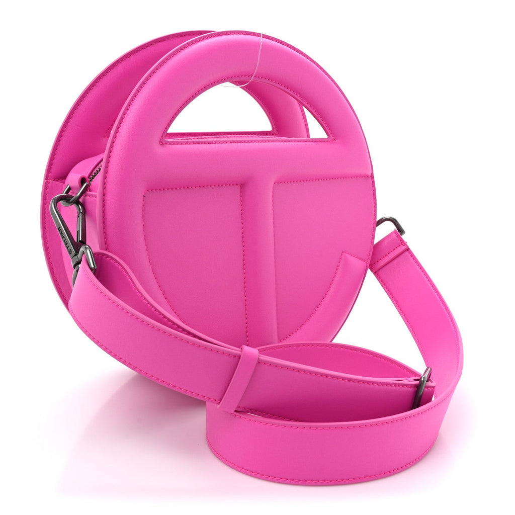 Vegan Leather Round Circle Bag Azalea
