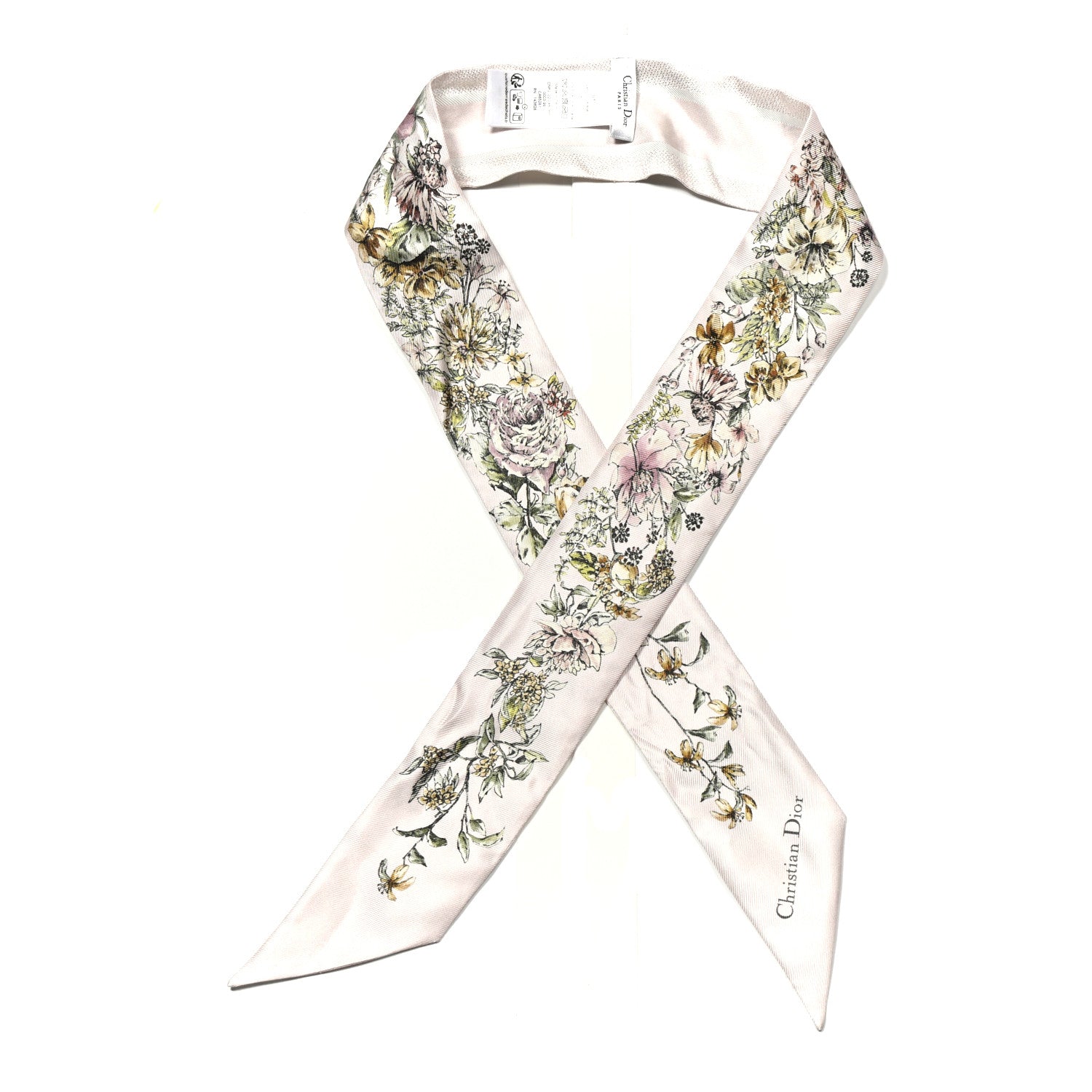 Silk Twill D-Floral Mitzah Scarf Pink