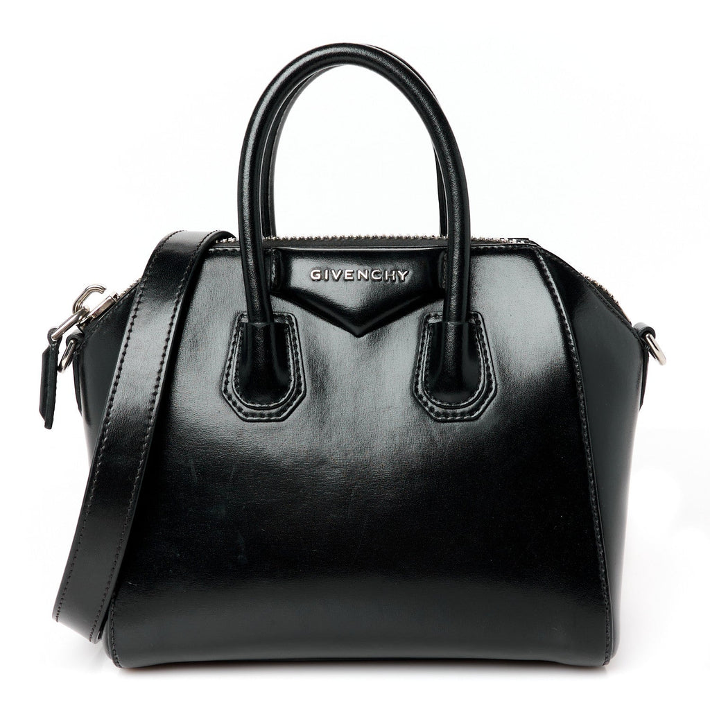 Shiny Lord Calfskin Mini Antigona Black
