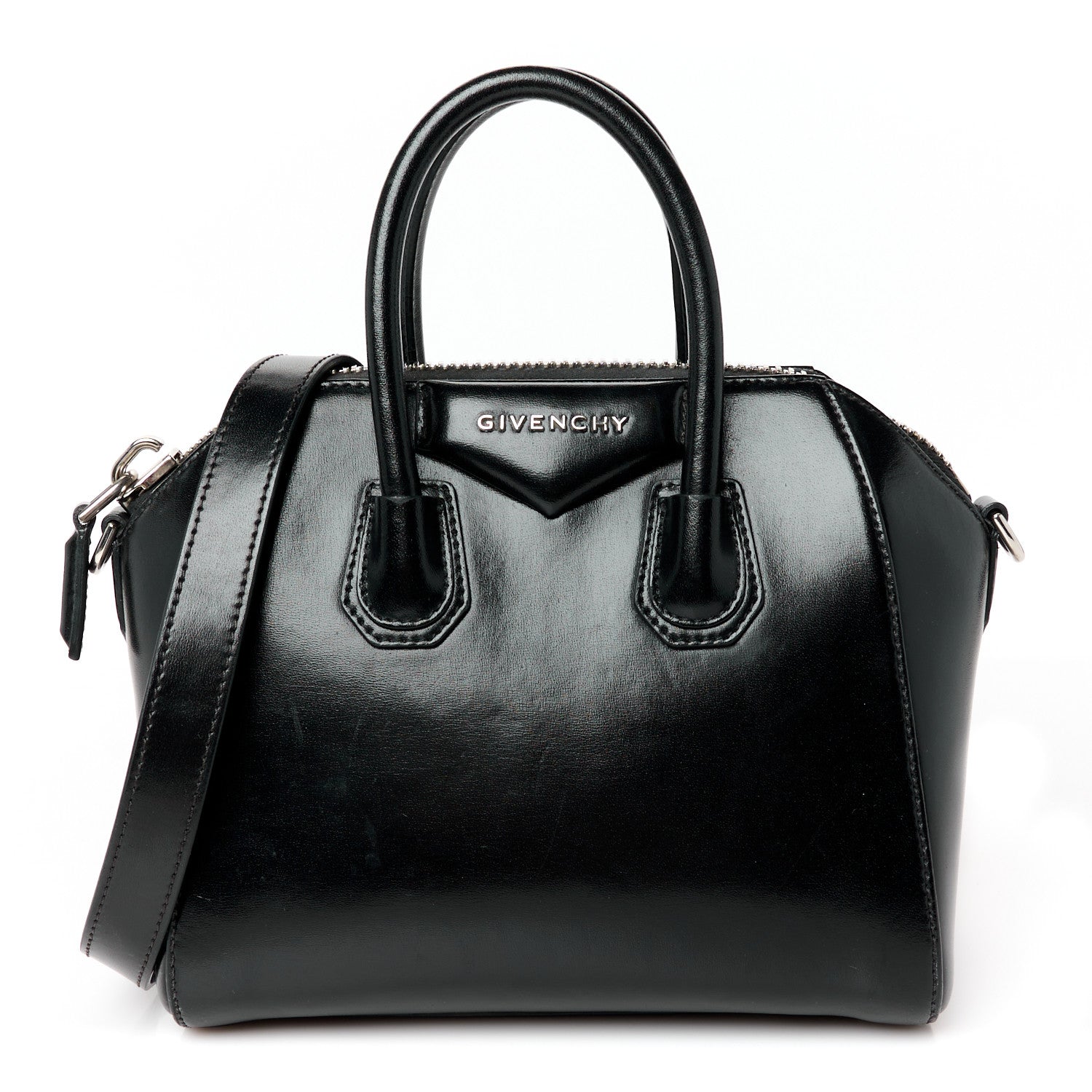 Shiny Lord Calfskin Mini Antigona Black