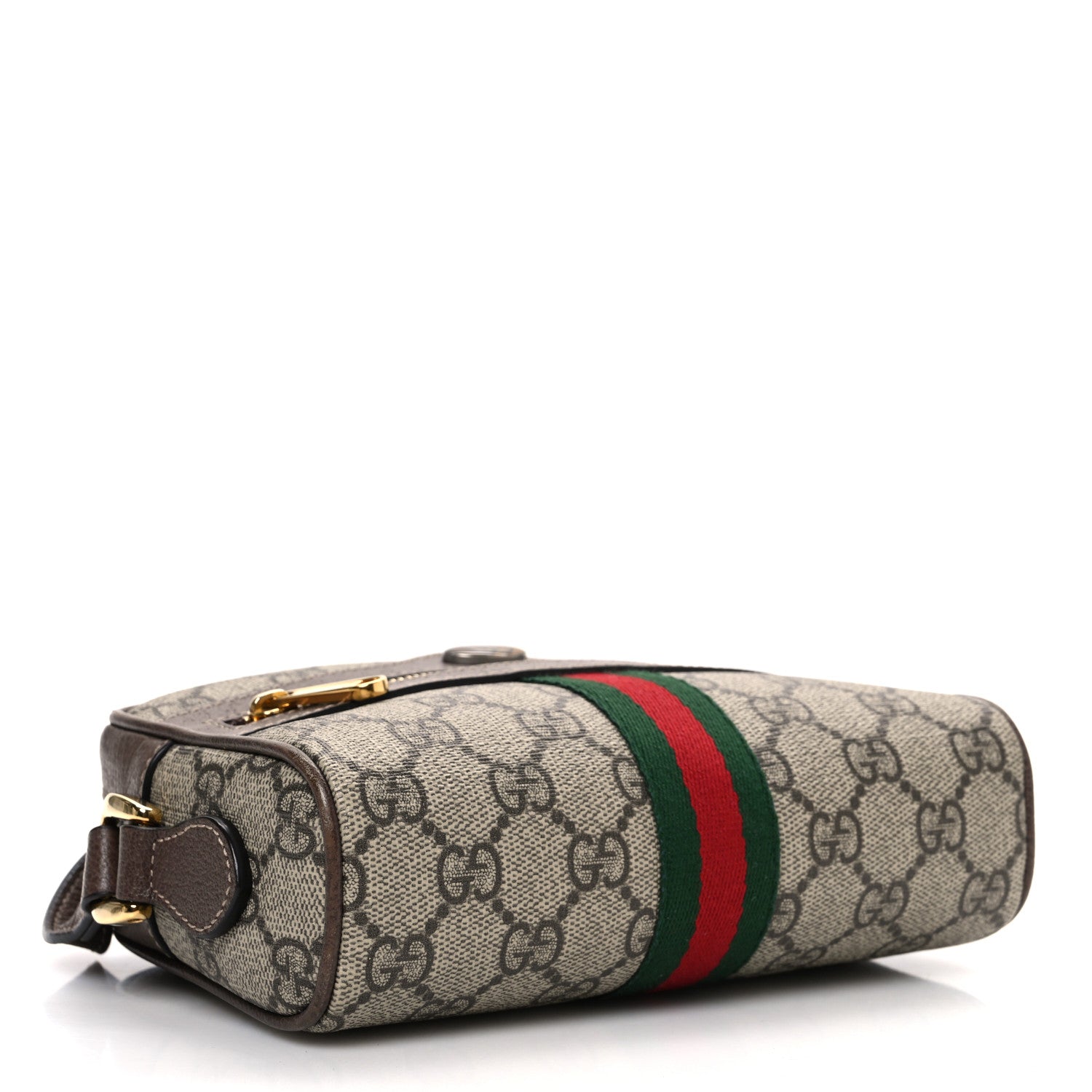 GG Supreme Monogram Web Mini Ophidia Shoulder Bag Brown