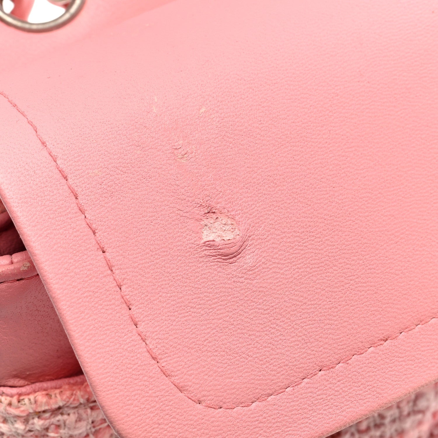 Tweed Medium Double Flap Pink