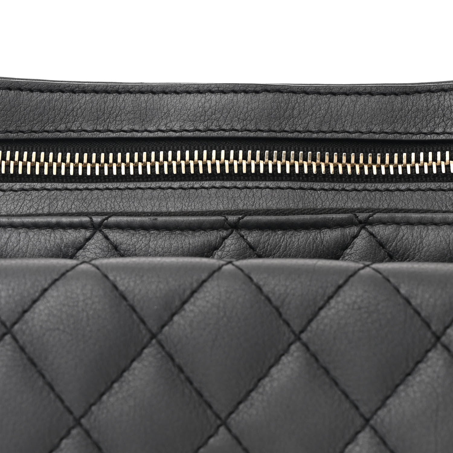 Calfskin Flap Chain Waist Bag Black