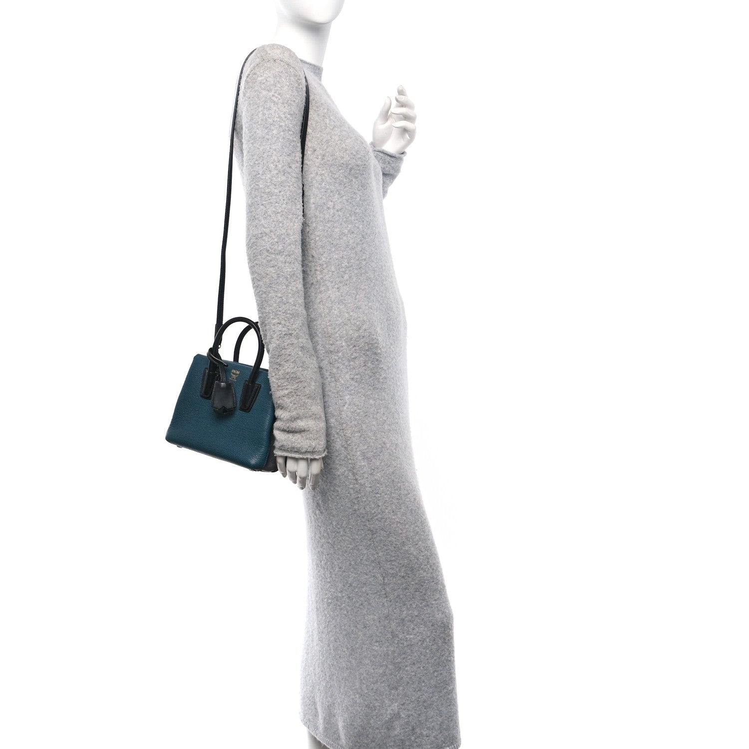 Grained Calfskin Mini Milla Tote Vega Green