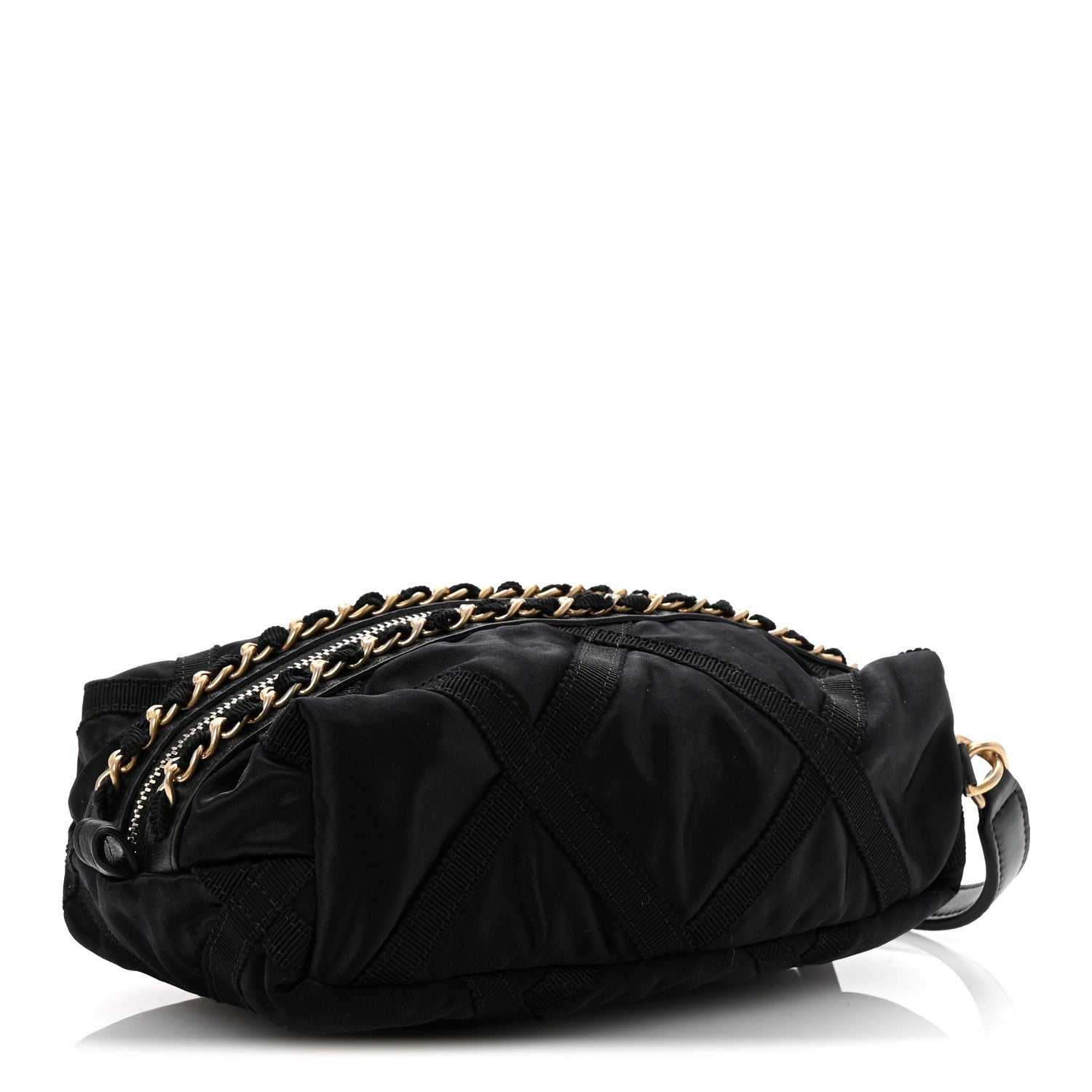 Nylon Grosgrain Lifestyle Pouch With Sleep Mask Black