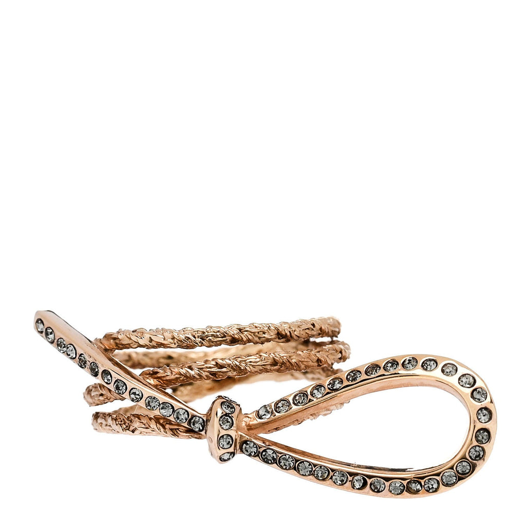 Crystal Bow Ring M Gold