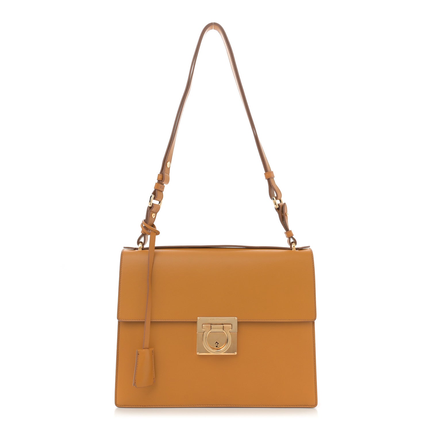 Calfskin Gancio Lock Marisol Top Handle Satchel Olivello