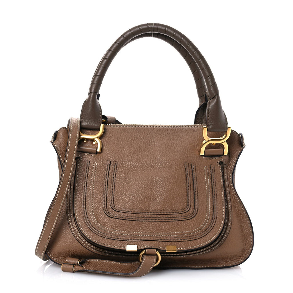 Calfskin Small Marcie Satchel Tan