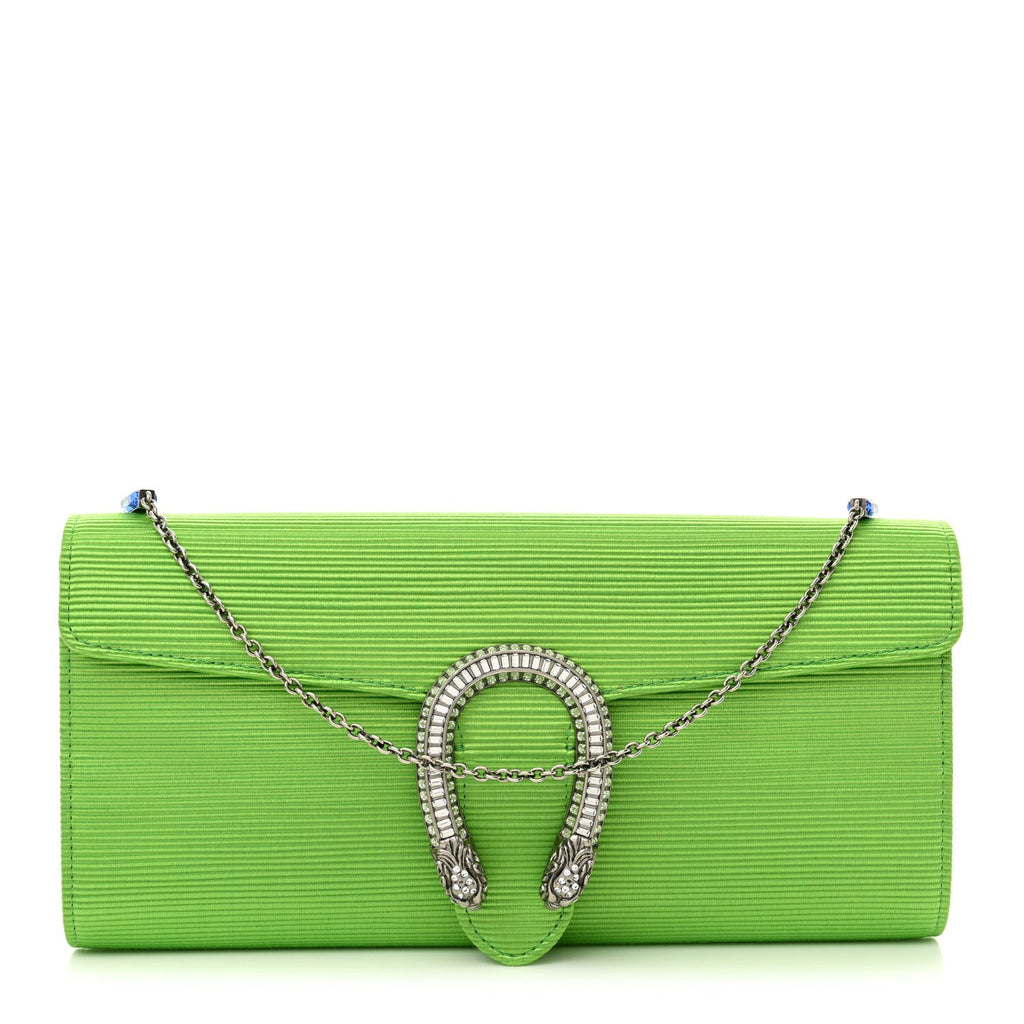 Grosgrain Satin Small Dionysus Shoulder Bag Lime