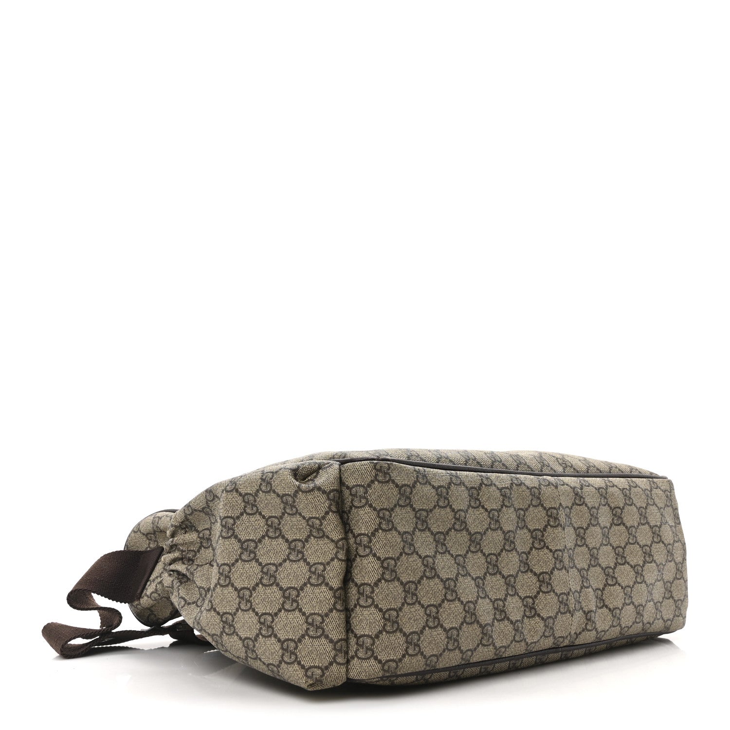 GG Supreme Monogram Selleria Calfskin Large Diaper Bag Beige Ebony Cocoa Dark Chocolate