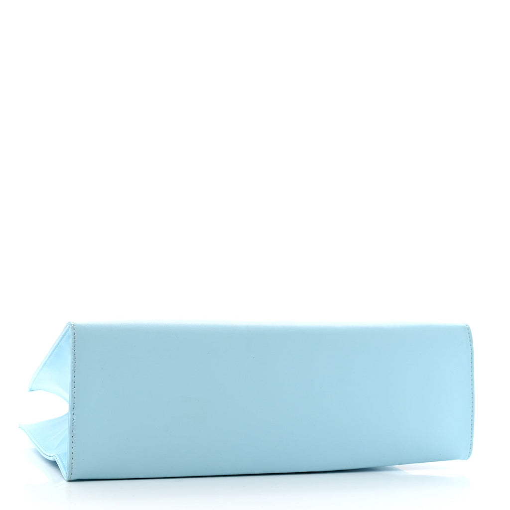 Vegan Leather Medium Shopping Bag Pool Blue