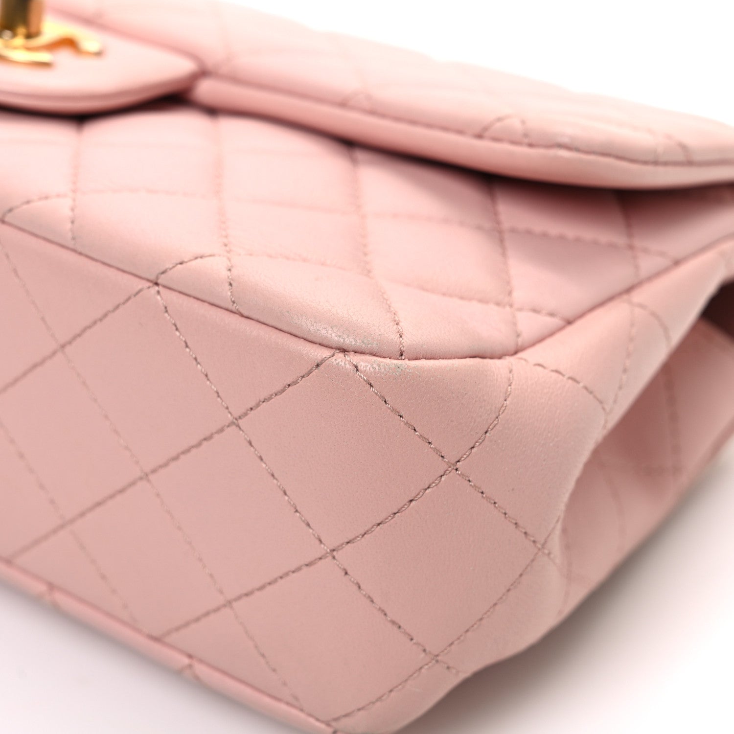 Lambskin Quilted Small Sweet Camellia Flap Light Pink