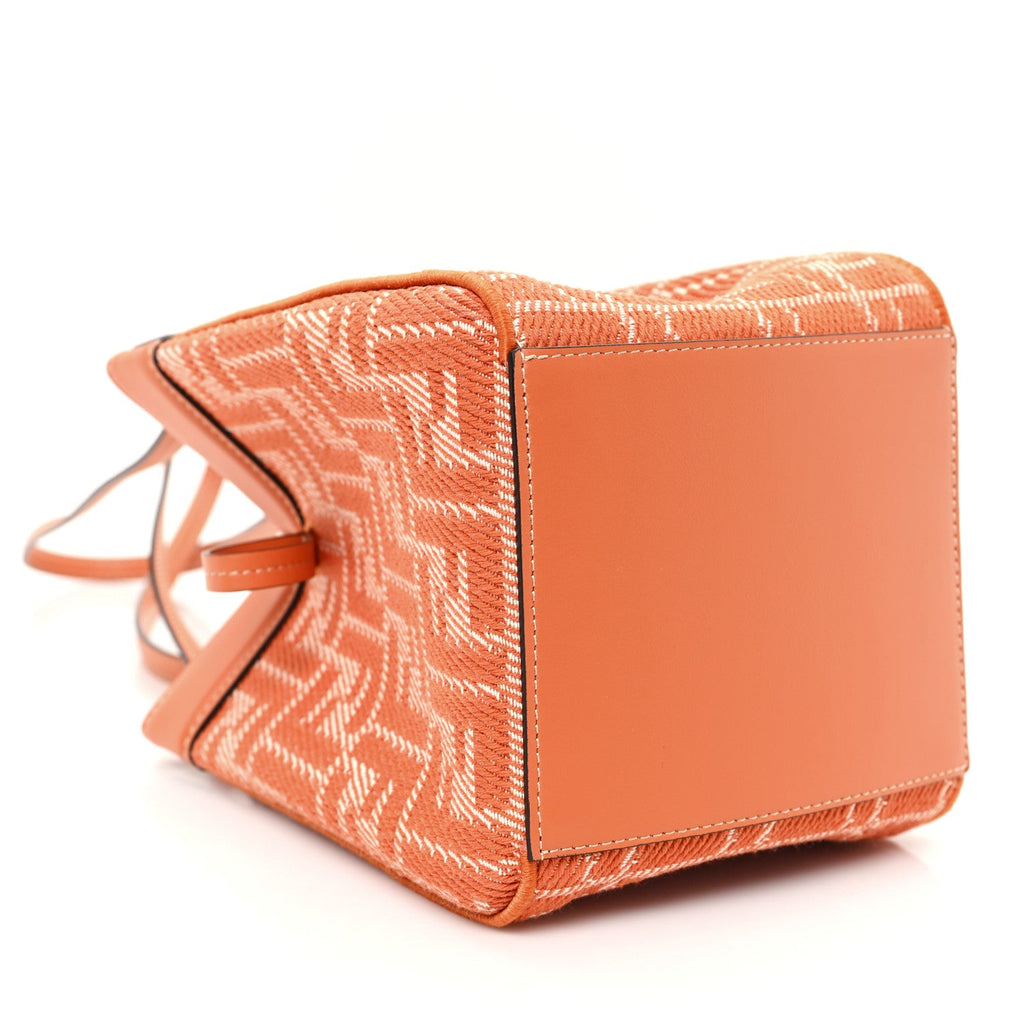 Jacquard FF Effect Denim Calfskin Mini Fendi Origami White Tangerine