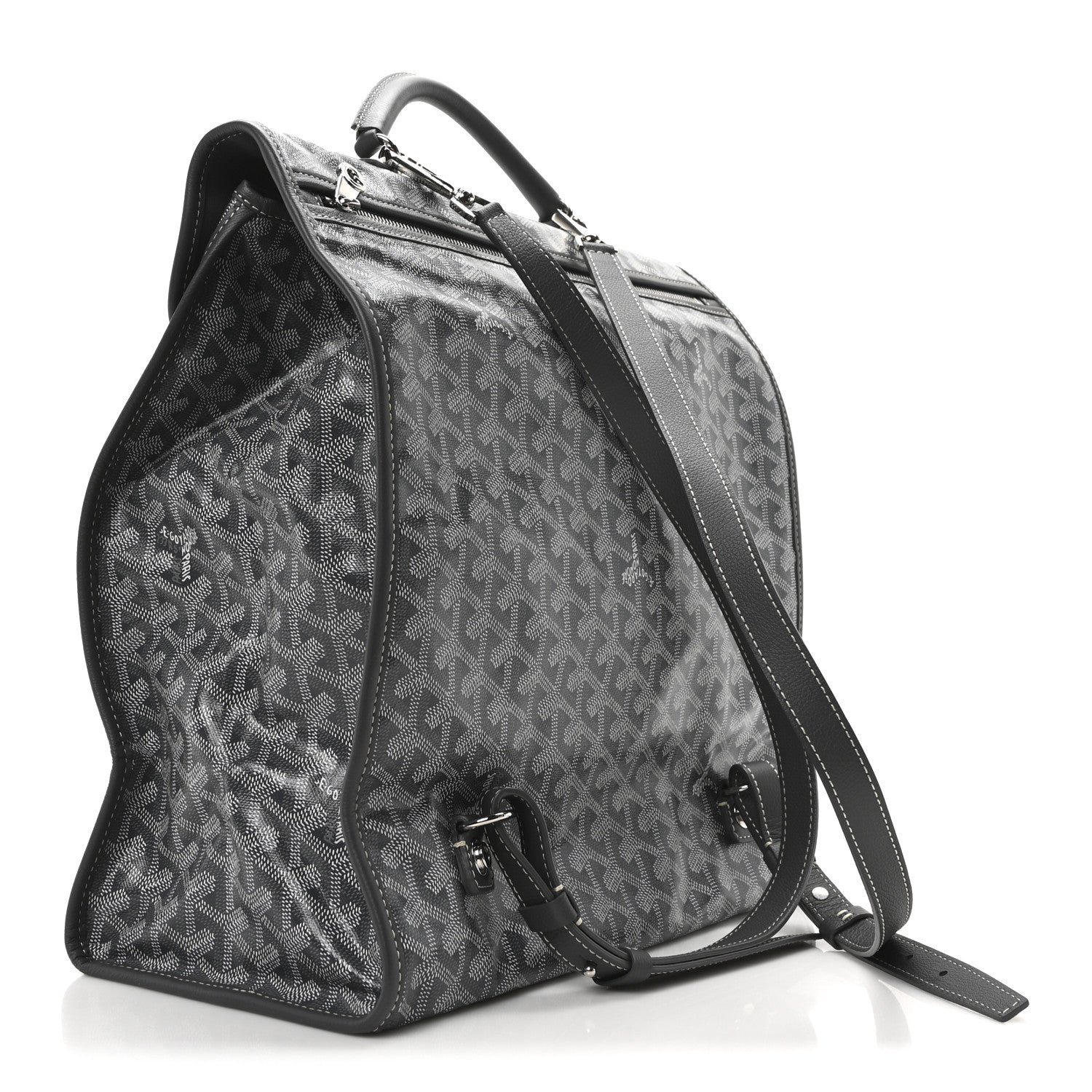 Goyardine Saint Leger Soft Briefcase Backpack Grey