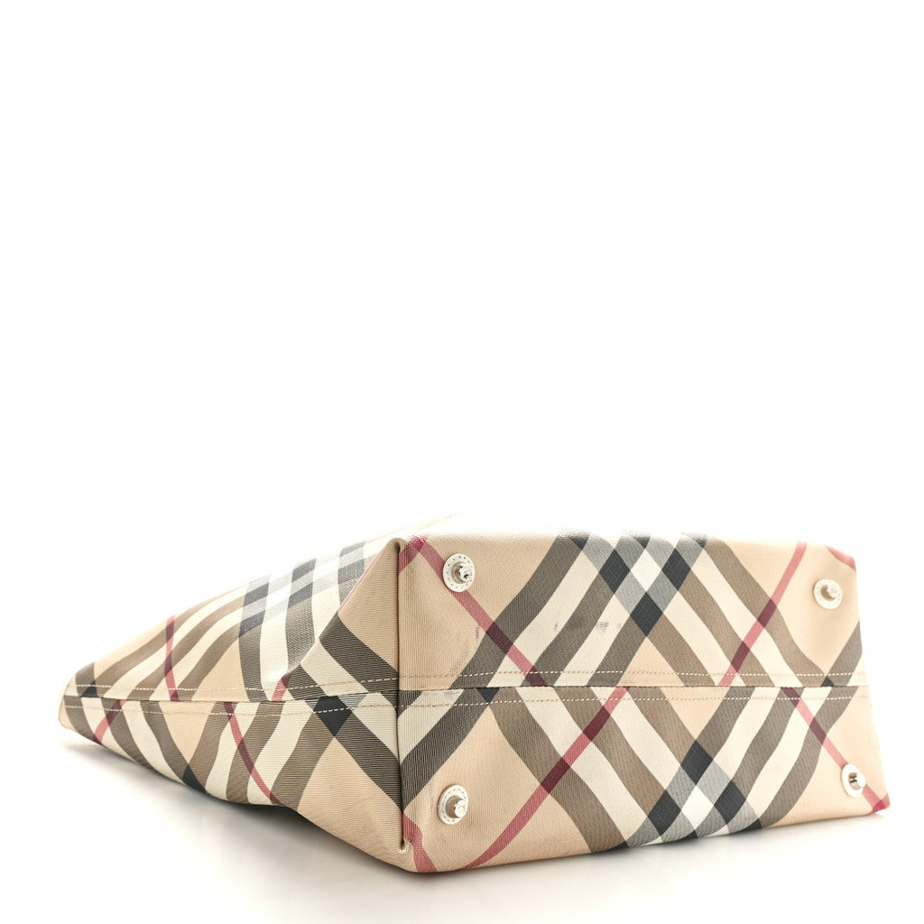 Nova Check Large Nickie Tote White