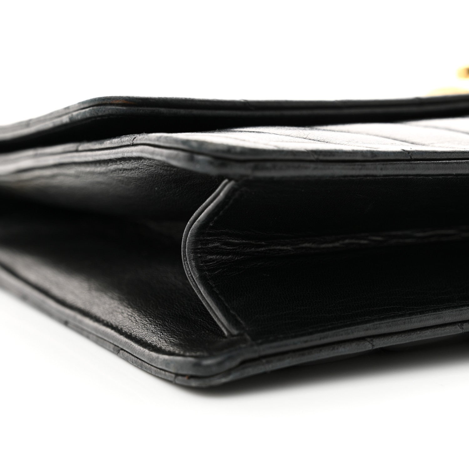 Lambskin Chevron Quilted Flap Black