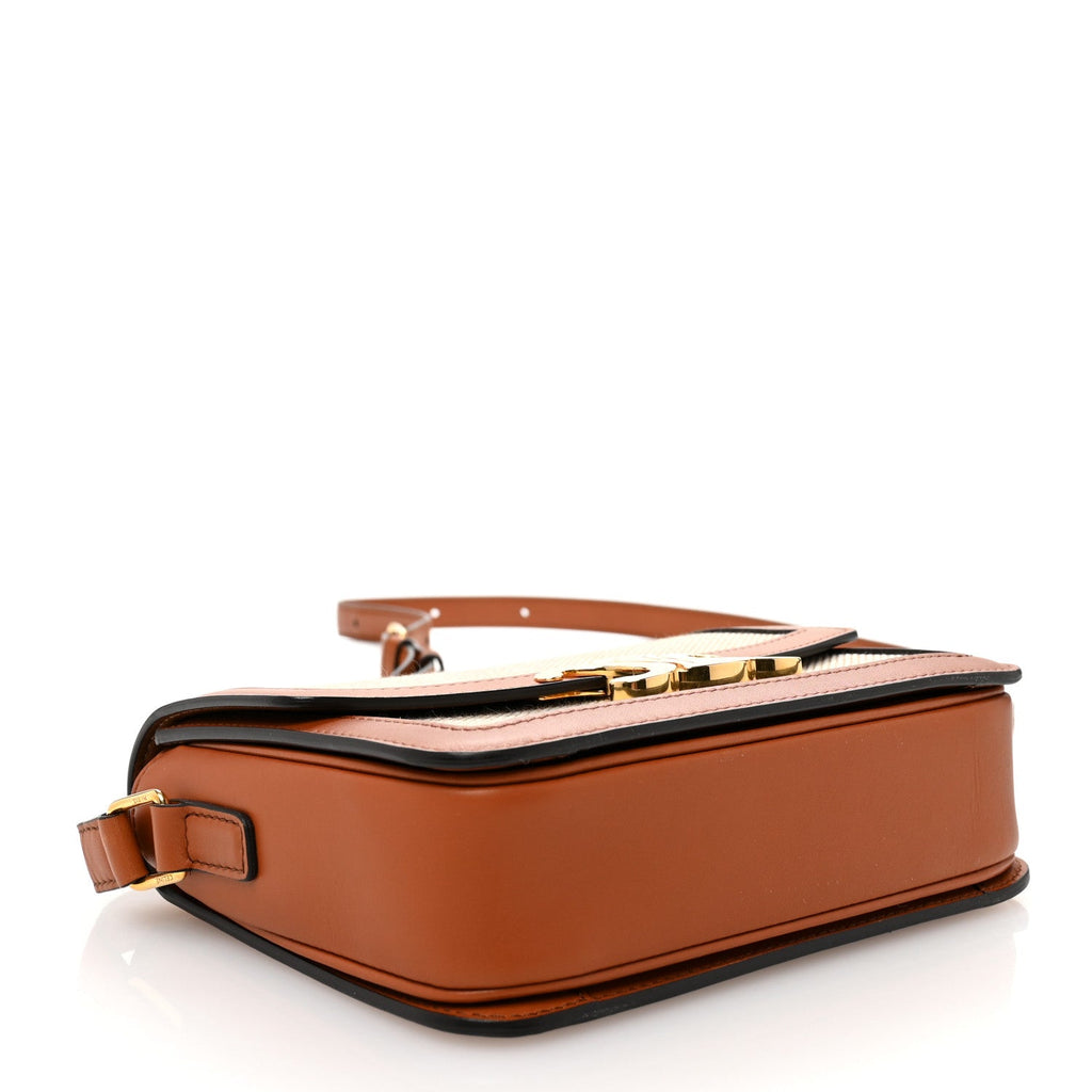 Textile Natural Calfskin Teen Triomphe White Tan