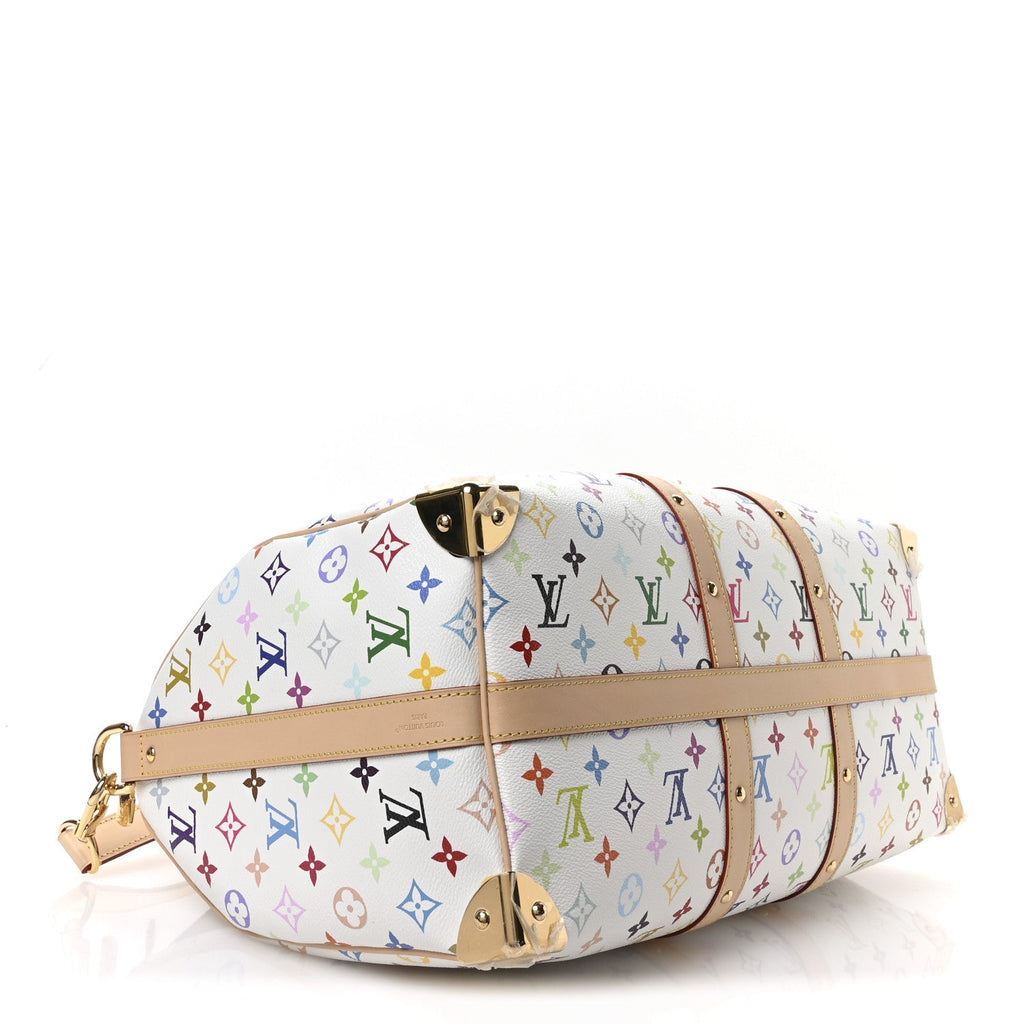 LV X TM Monogram Multicolor Keepall Bandouliere 45 White