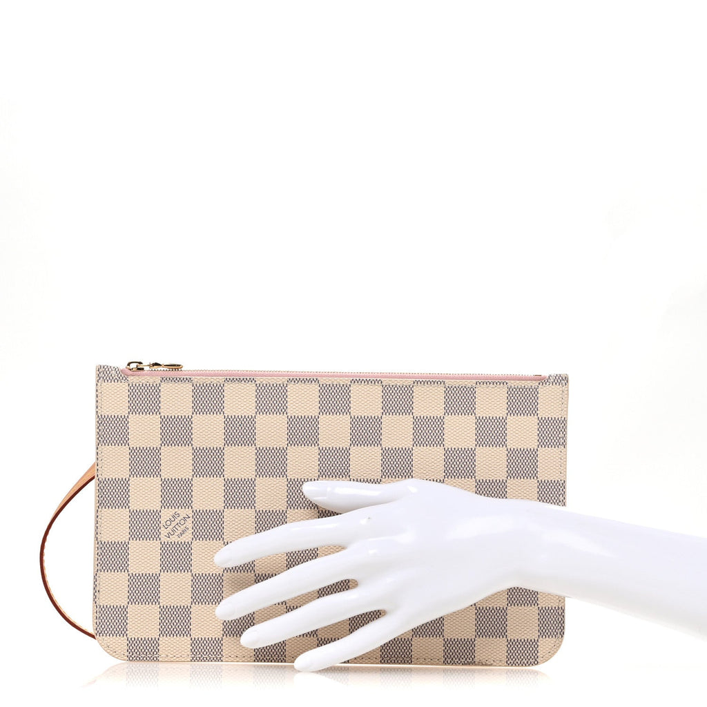 Damier Azur Neverfull MM GM Pochette Rose Ballerine