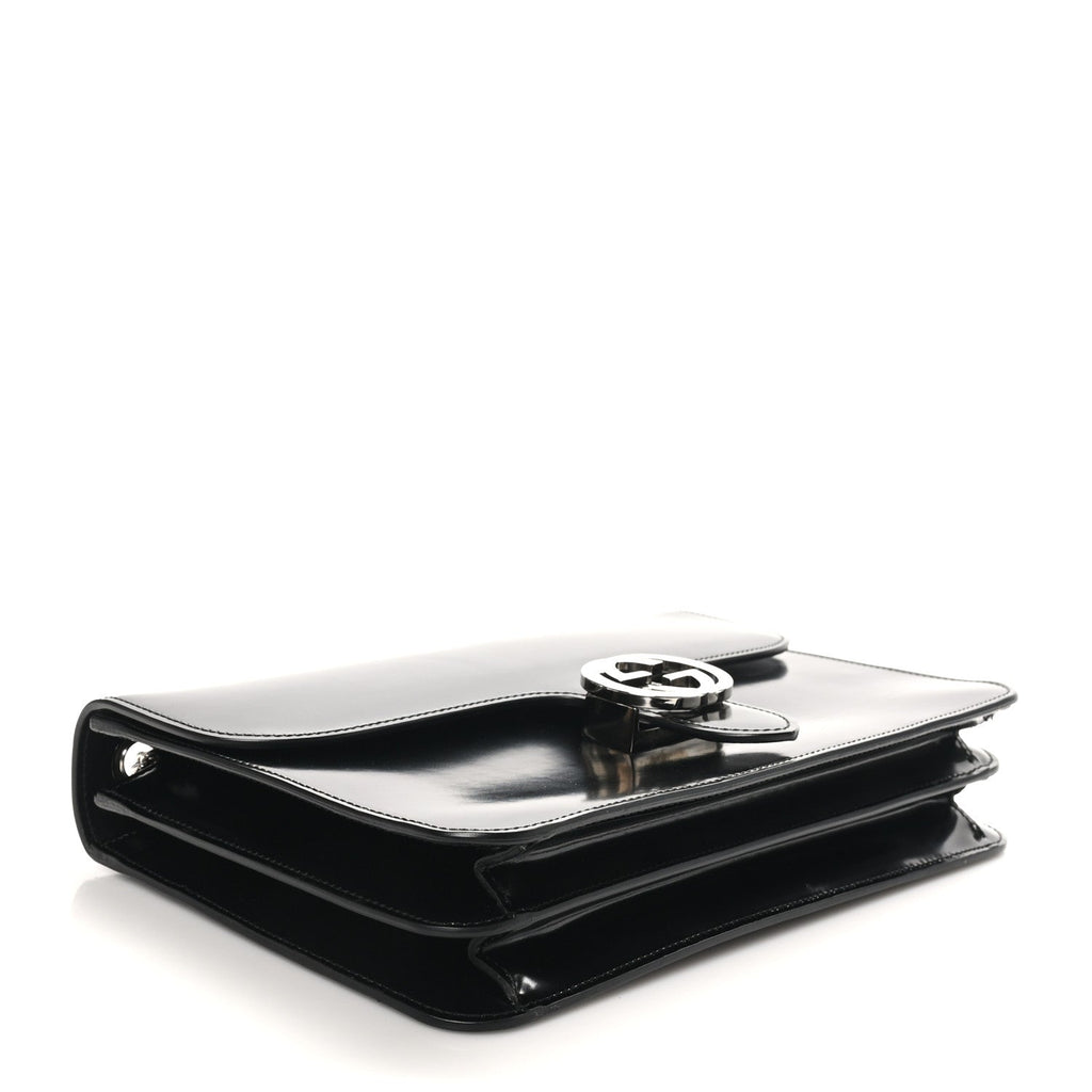 Shade Lux Calfskin Interlocking G Shoulder Bag Black