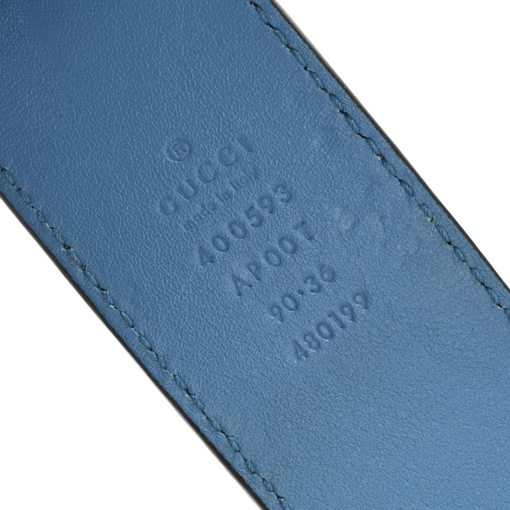Calfskin Double G 40mm Belt 90 36 Clear Sky Blue