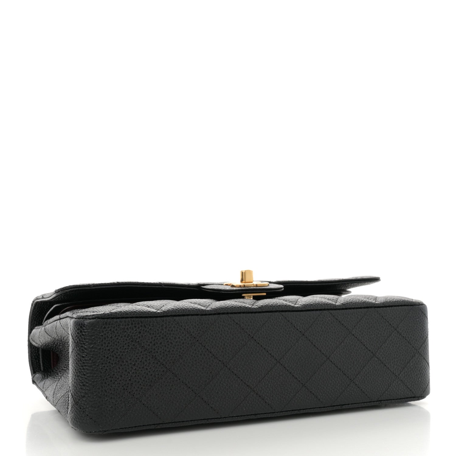 Caviar Quilted Medium Double Flap Black