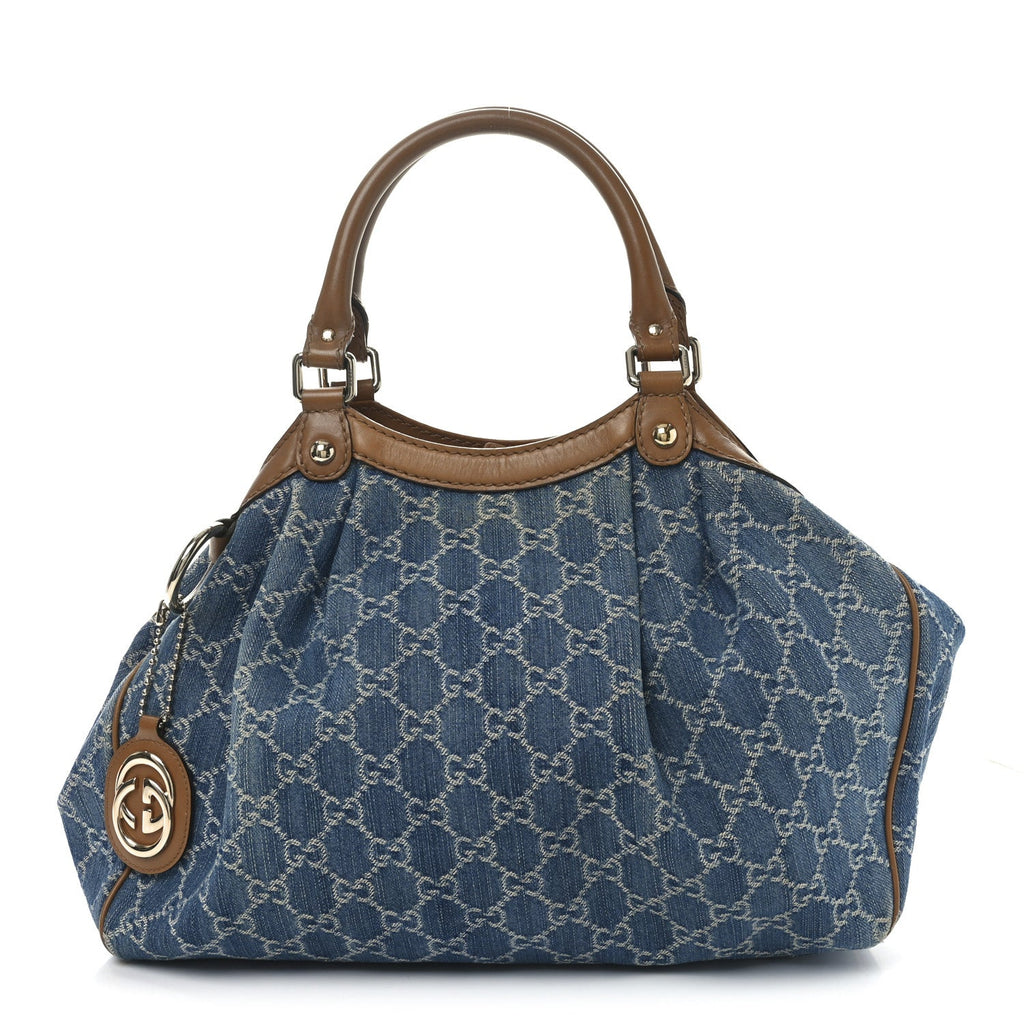 Denim Monogram Medium Sukey Tote Blue