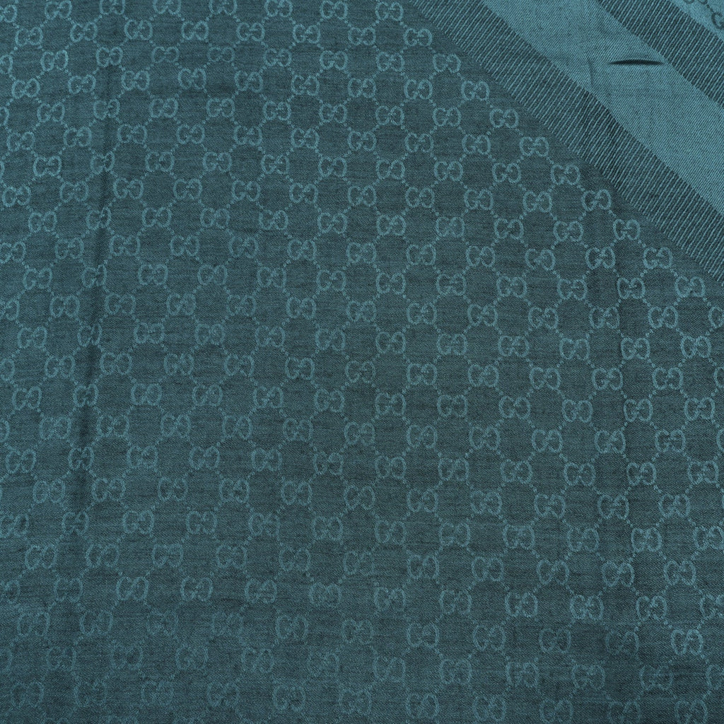 Wool Silk GG Monogram GGNat Scarf Blue