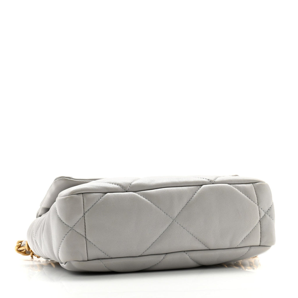 Lambskin Quilted Medium Chanel 19 Flap Grey